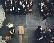 360100 Afbeelding van de plechtigheid tijdens de viering van de Dies Natalis van de Universiteit Utrecht in de Domkerk.